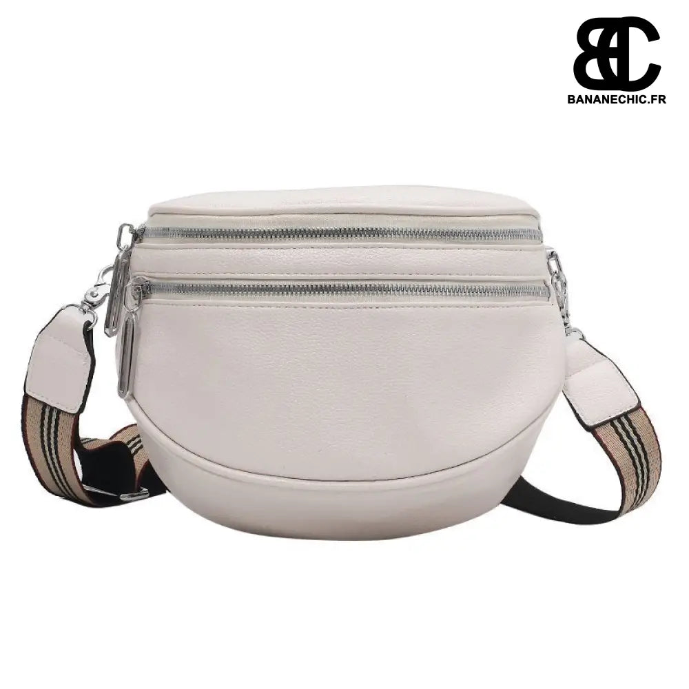 Sac Bandoulière Banane Femme - Blanc - Sac Banane - Banane