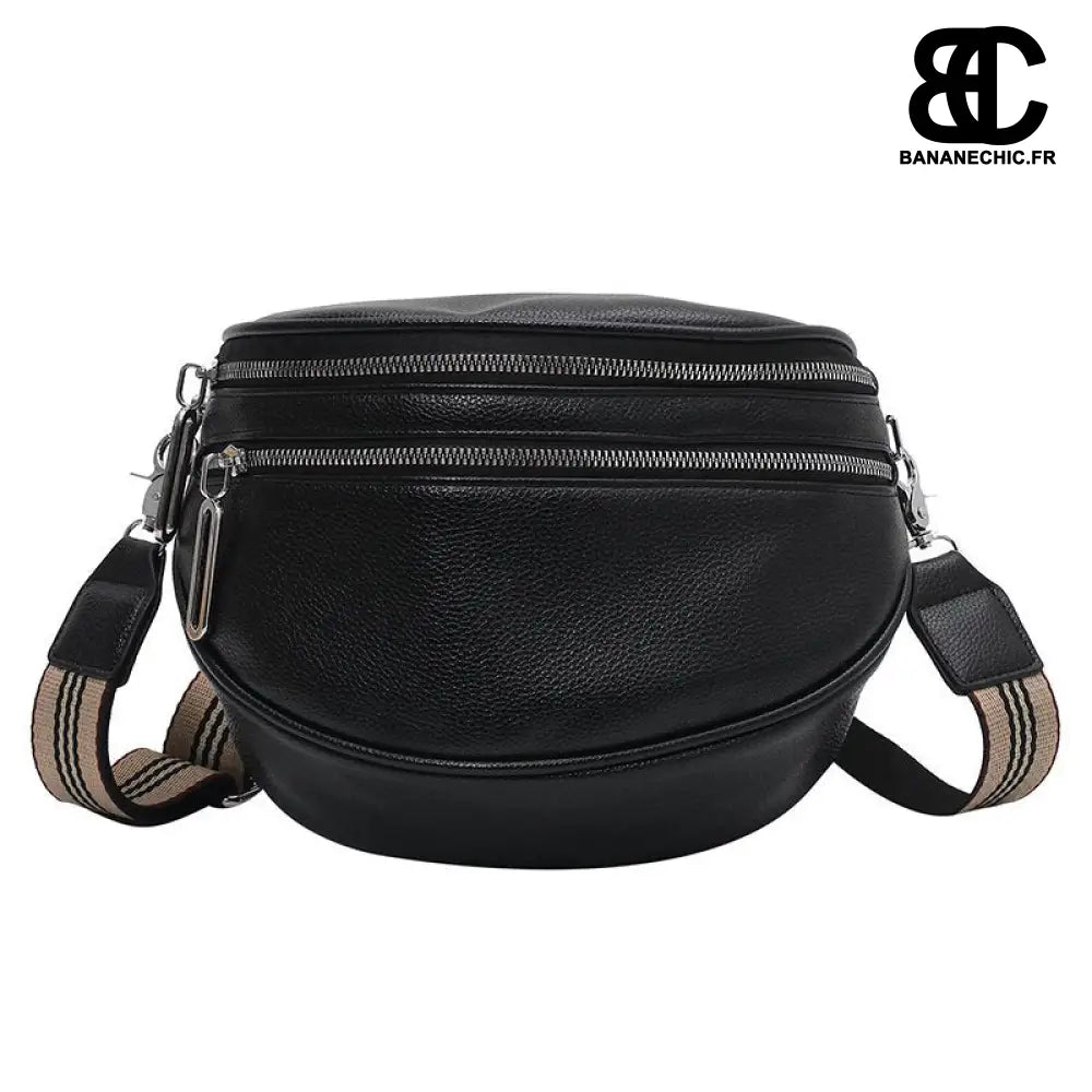 Sac Bandoulière Banane Femme - Noir - Sac Banane - Banane