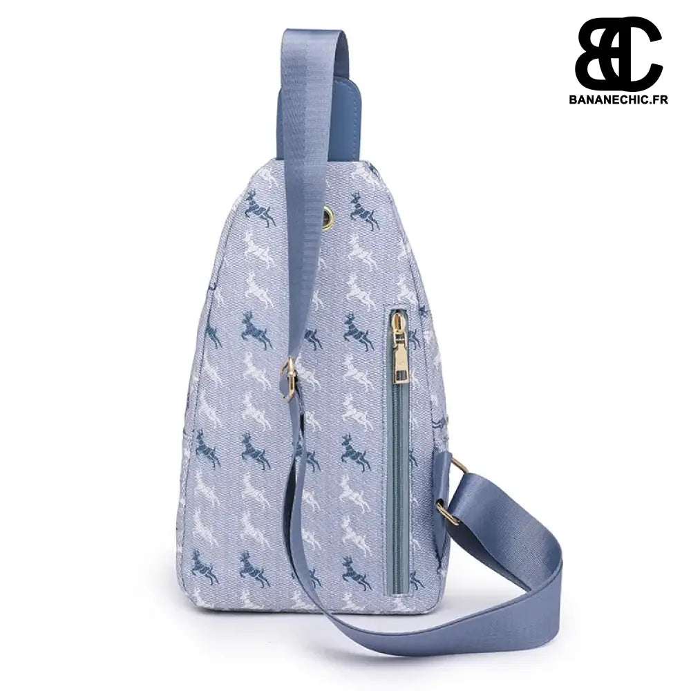 Sac bandoulière bleu fille en cuir - banane - Banane Chic ™
