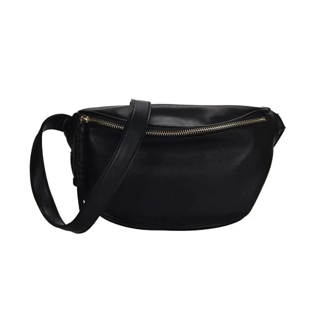 Sac bandoulière cuir oversize noir - banane - Banane Chic ™