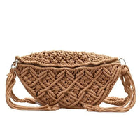 Sac bandoulière en tressé rose