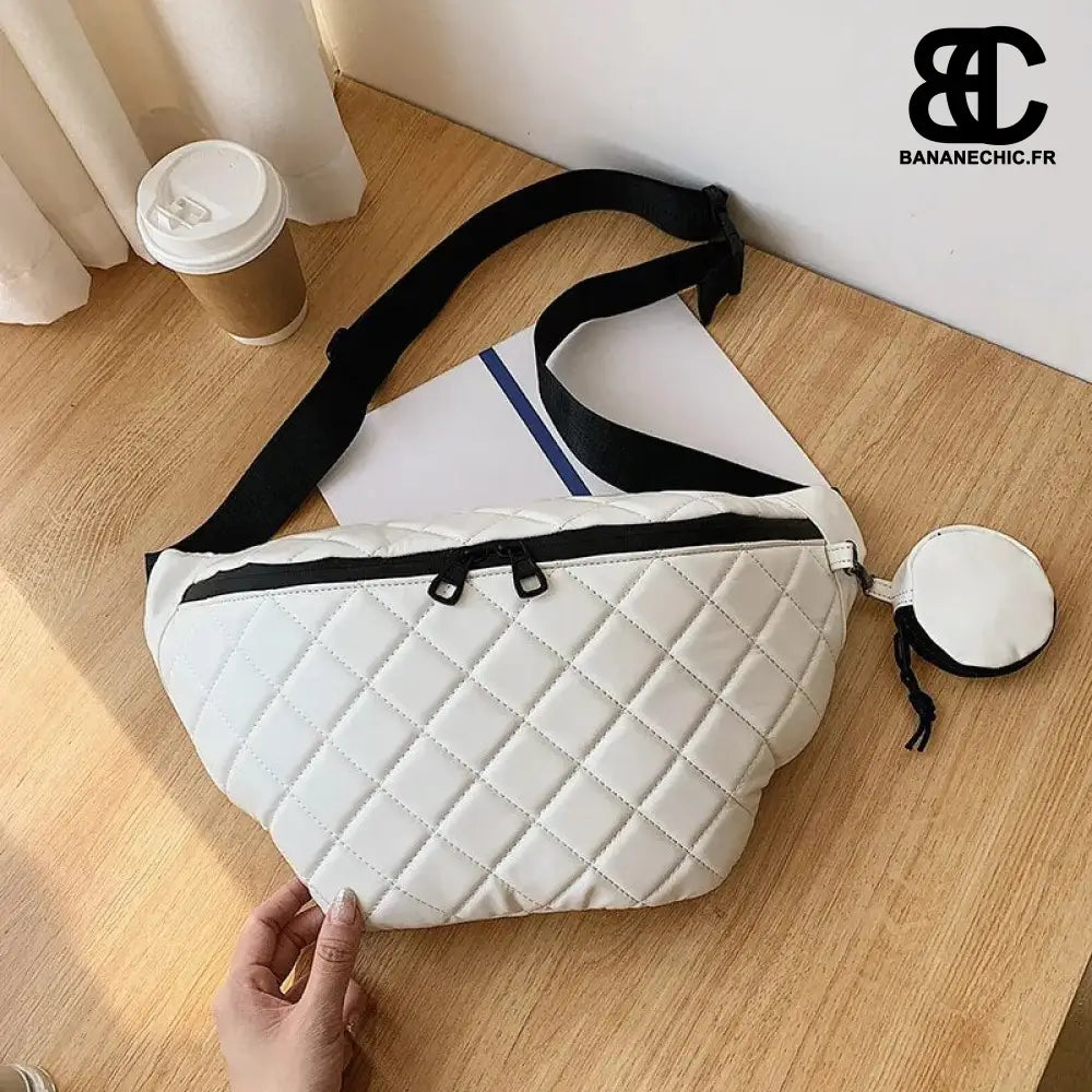 Sac bandoulière femme oversize XXL - Blanc - banane - Banane