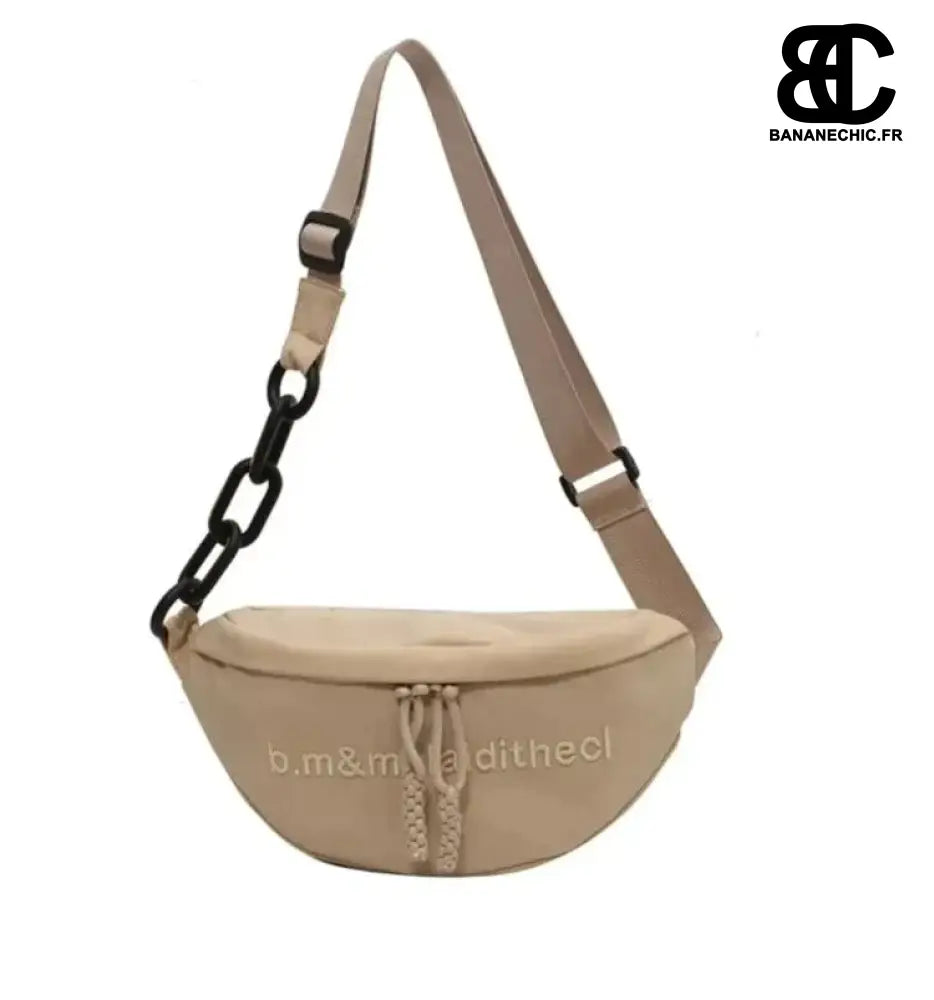 Sac bandoulière orange oversize en cuir - banane - Banane