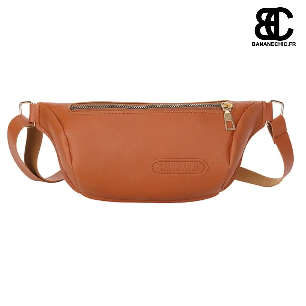 Sac Femme Banane Simili Cuir - Marron - Sac Banane - Banane