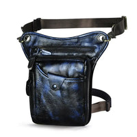 Sac jambe bleu moto homme brillant