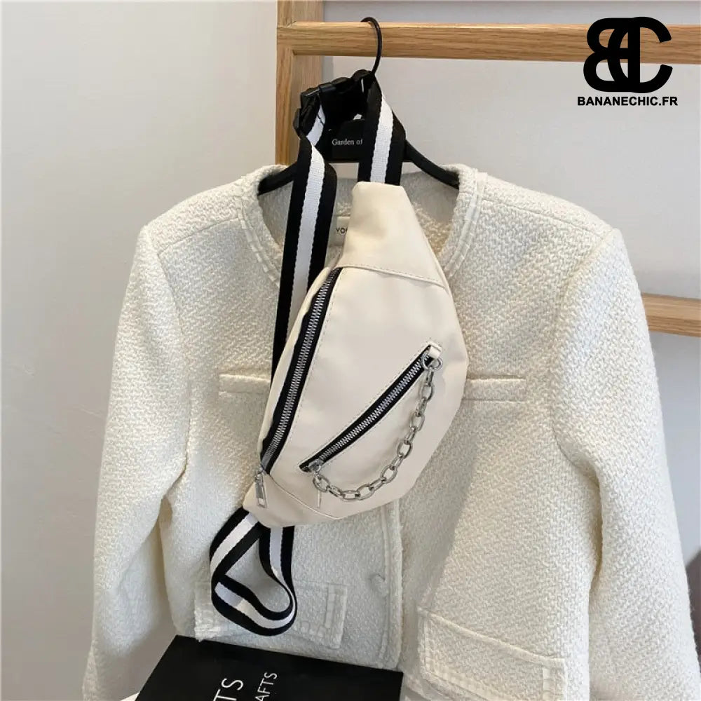 Sacoche banane blanc chic femme - Beige - banane - Banane