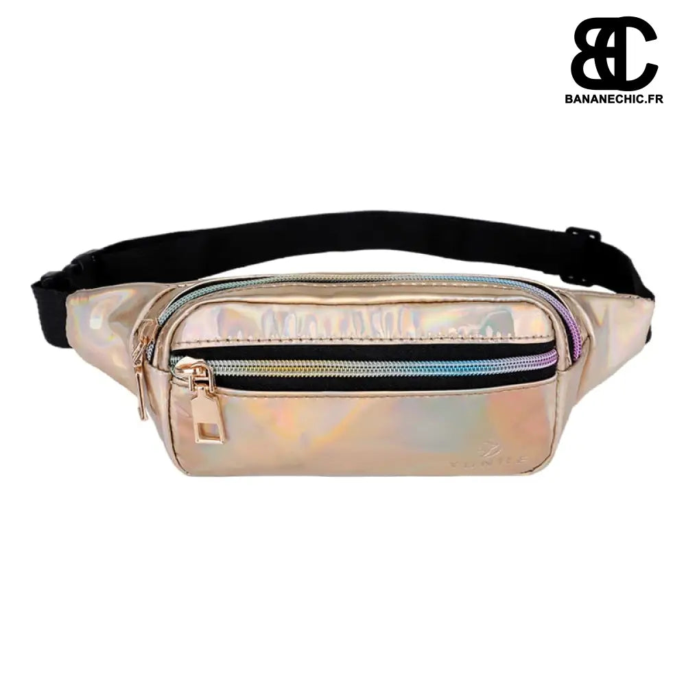 Sacoche banane brillante holographique - Or - Banane -