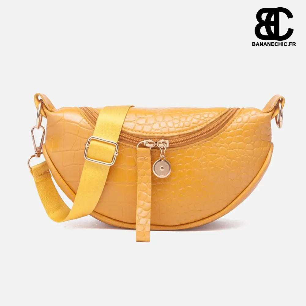 Sacoche banane en cuir chic femme - Yellow - Banane - Banane