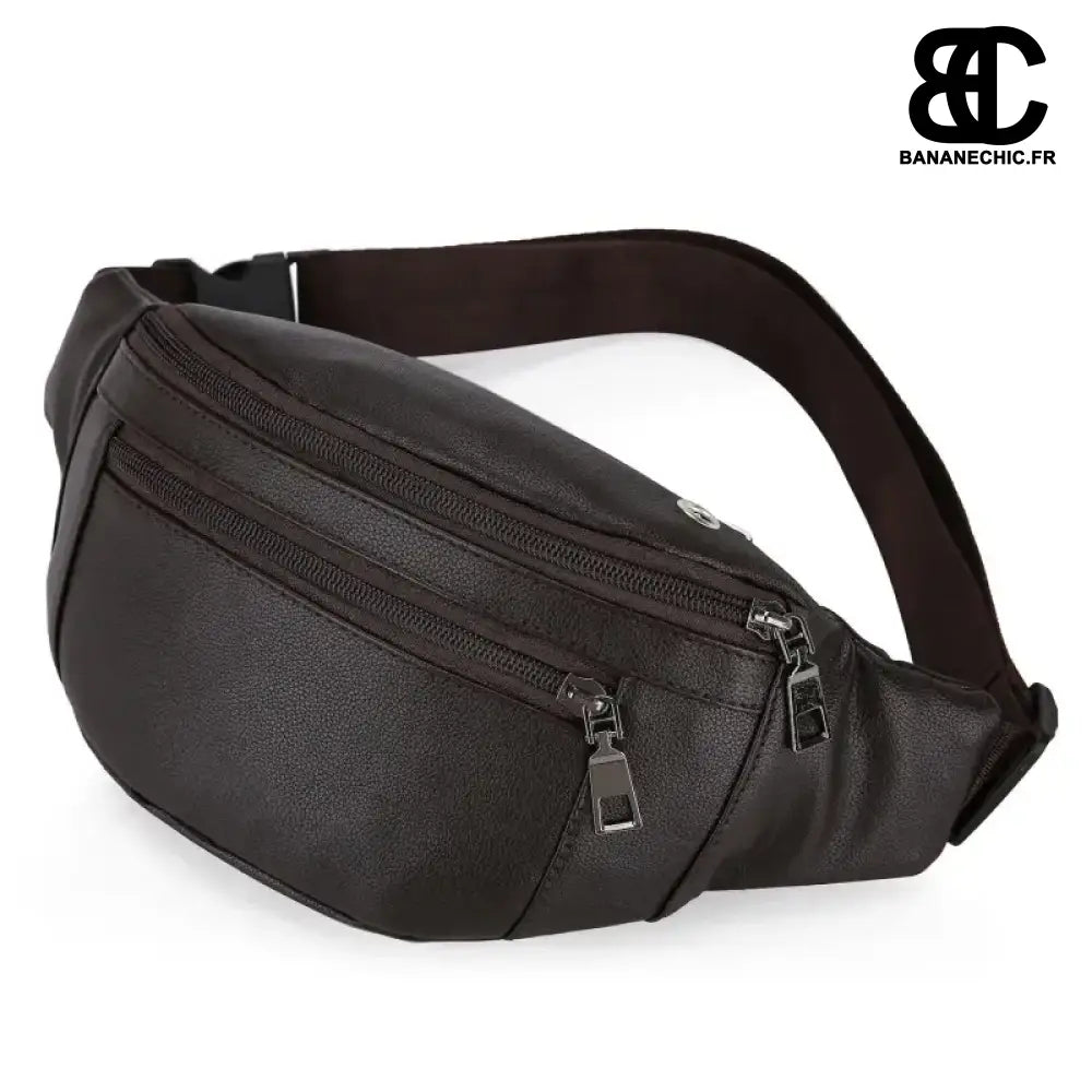 Sacoche Banane Homme Streetwear - Marron foncé - Sac Banane