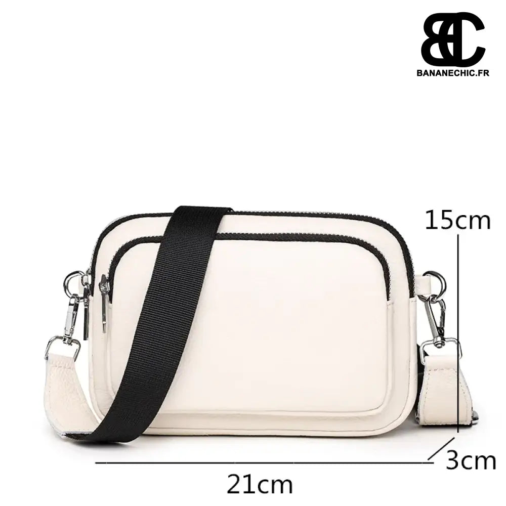 Sacoche bandoulière beige tendance femme - banane - Banane