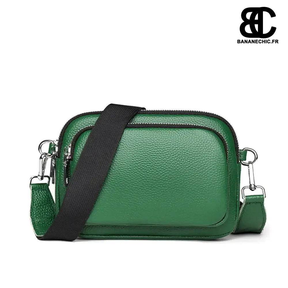 Sacoche bandoulière beige tendance femme - Vert - banane -