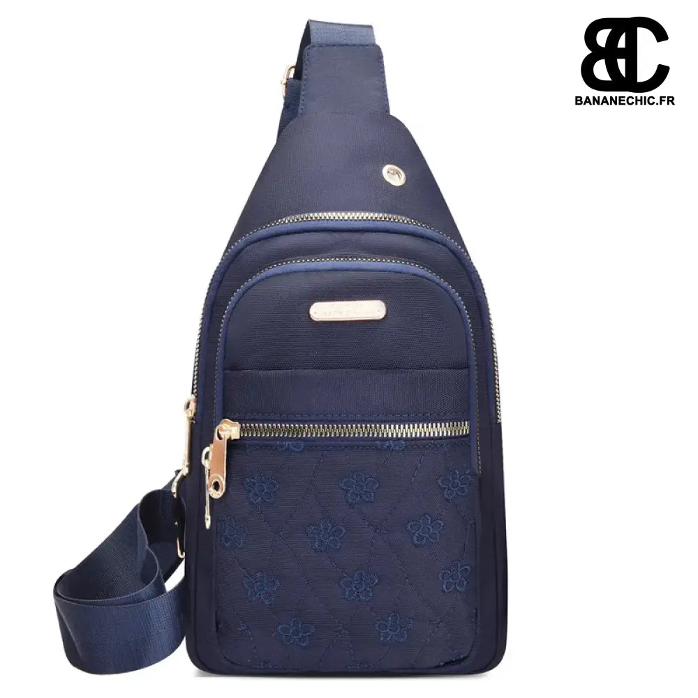Sacoche bandoulière femme légère - Bleu marine - banane -