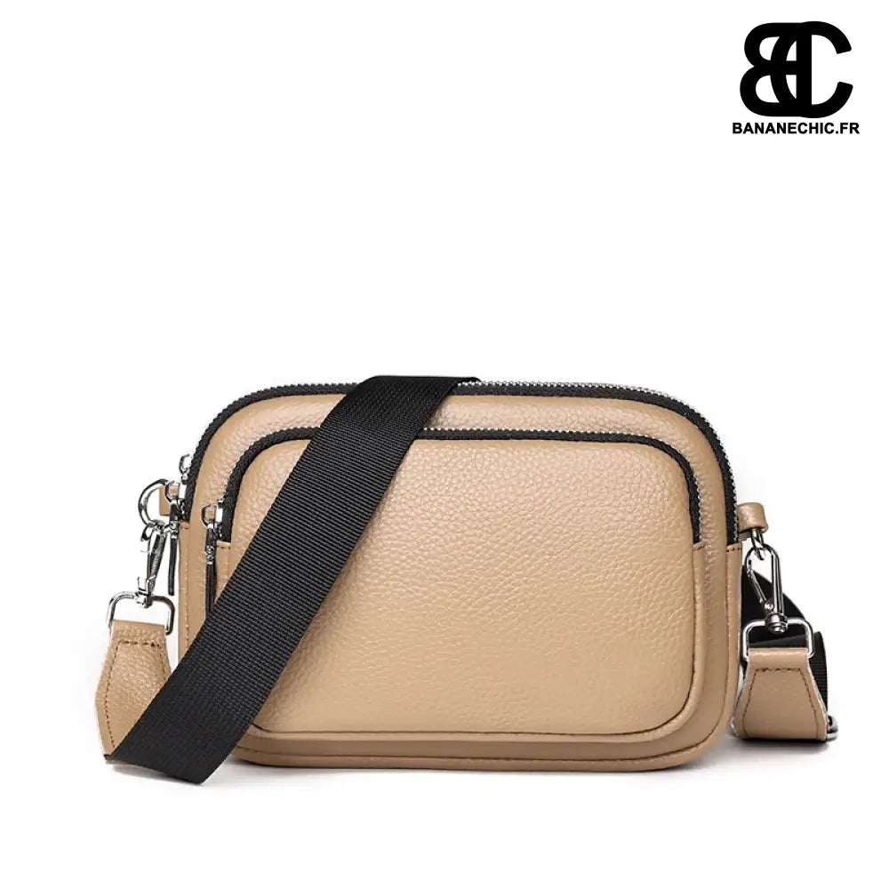 Sacoche bandoulière femme verte tendance - Beige - banane -