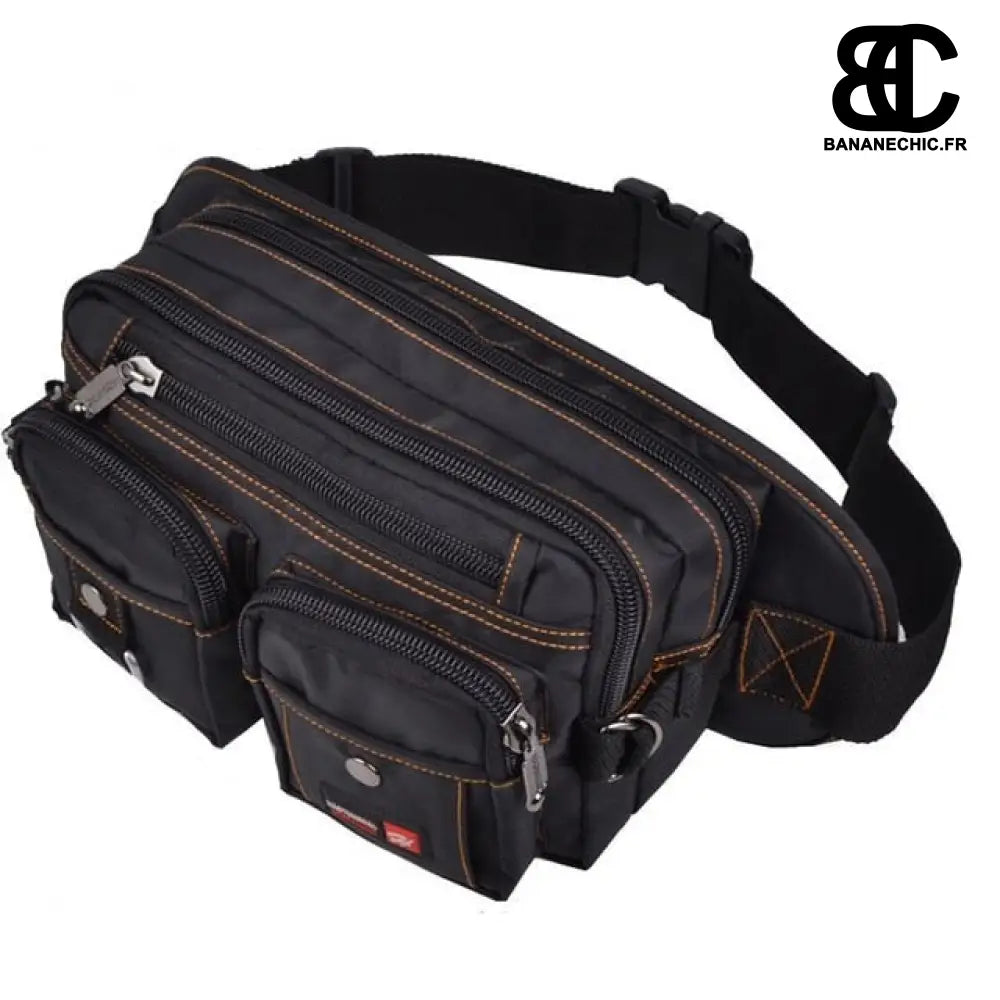 Sacoche homme aventure multipoches - Noir - banane - Banane