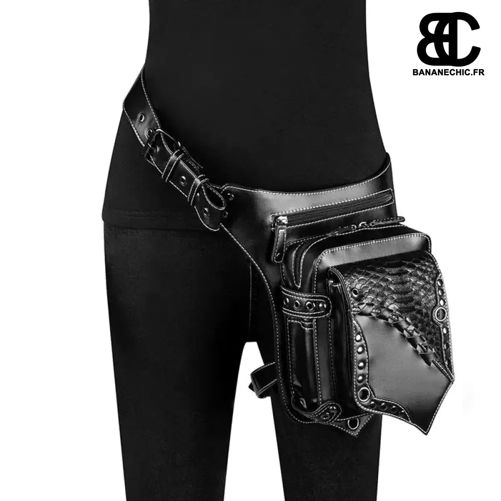Sacoches Jambe Moto Femme Chic - Noir - banane - Banane Chic