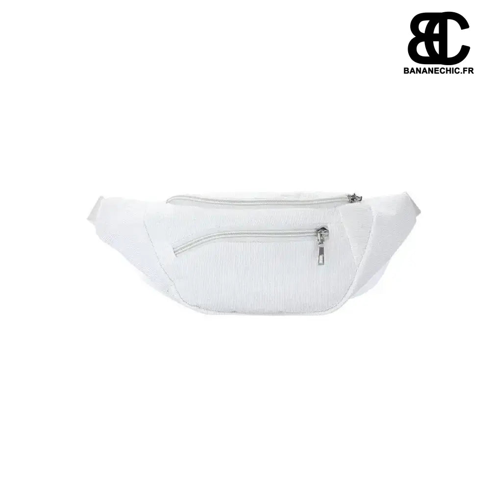 Velours Banane Mode Sacoche - Blanc - Sac Banane - Banane